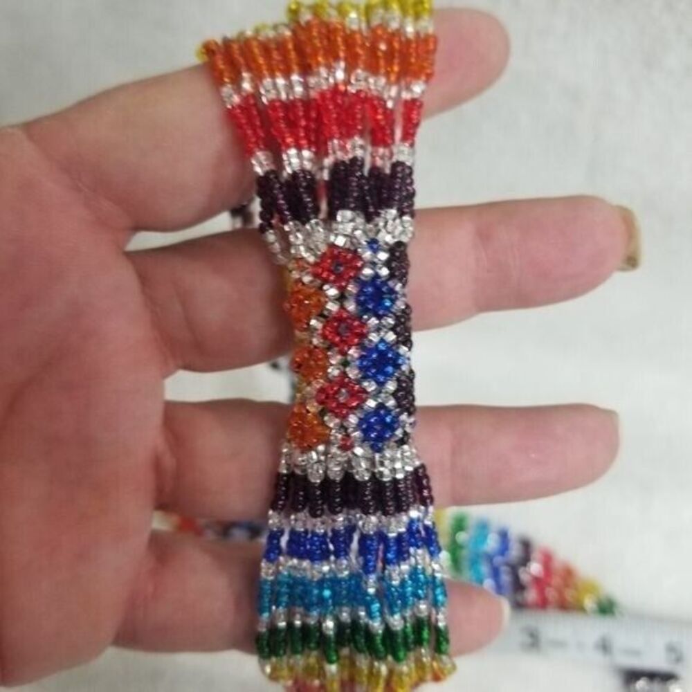 Glass Seed Bead Rainbow Necklace - Picture 2 of 5